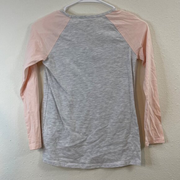 PUMA Girls Long Sleeve Shirt With Gradient Logo Size M 10/12 Gray & Pink - Picture 4 of 10